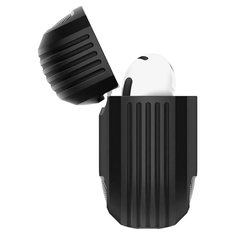 Spigen Rugged Armor – dėklas, skirtas „Apple AirPods 4“ (matiškai juoda)