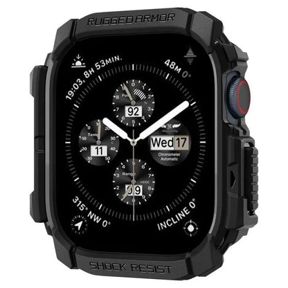 Spigen Rugged Armor – dėklas, skirtas „Apple Watch 10 42 mm“ (matinė juoda)