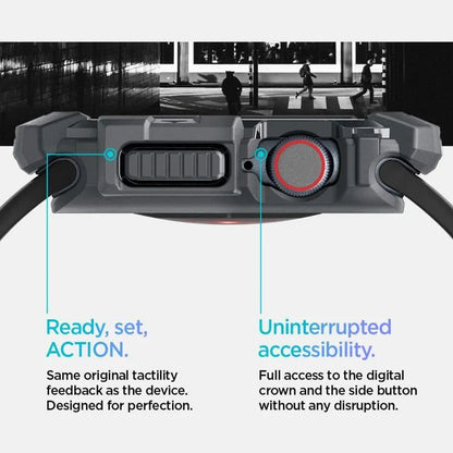 Spigen Rugged Armor - dėklas, skirtas Apple Watch 10 46 mm (tamsiai pilka)