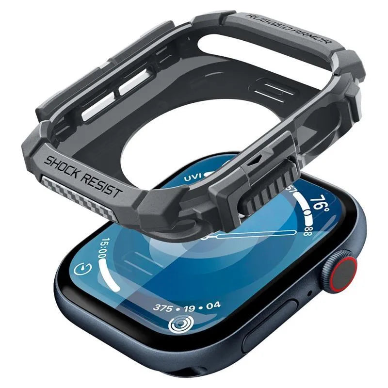 Spigen Rugged Armor - dėklas, skirtas Apple Watch 10 46 mm (tamsiai pilka)