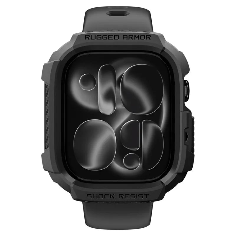 Spigen Rugged Armor – dėklas, skirtas Apple Watch 12 42 mm (matinė juoda)