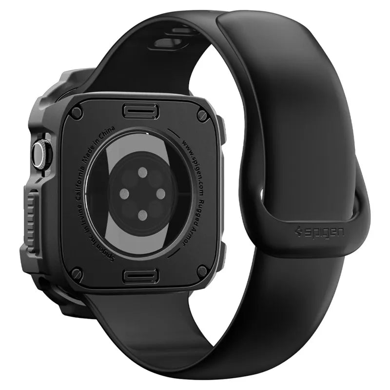 Spigen Rugged Armor – dėklas, skirtas Apple Watch 12 42 mm (matinė juoda)