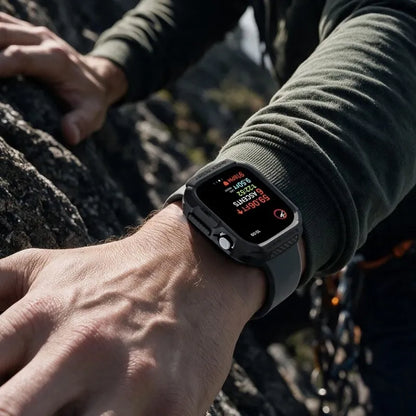 Spigen Rugged Armor – dėklas, skirtas Apple Watch 12 42 mm (matinė juoda)