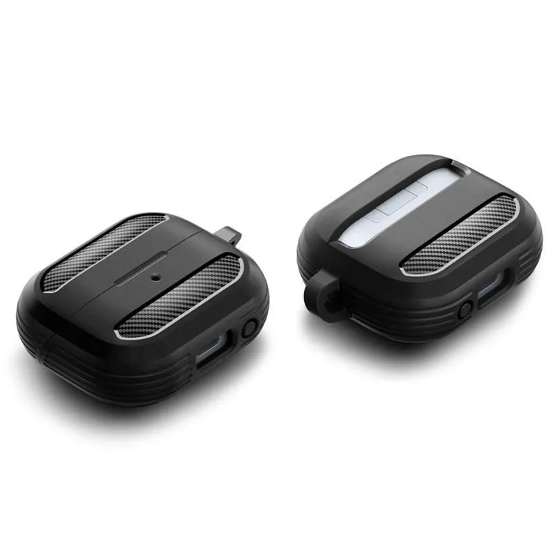 Spigen Rugged Armor dėklas, skirtas Samsung Galaxy Buds 3 / 3 FE / 3 Pro (Matinė juoda)