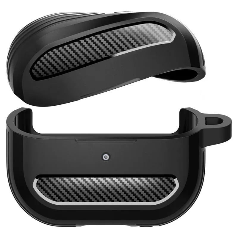 Spigen Rugged Armor dėklas, skirtas Samsung Galaxy Buds 3 / 3 FE / 3 Pro (Matinė juoda)