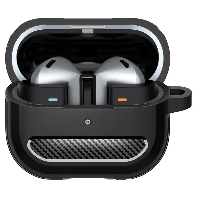 Spigen Rugged Armor dėklas, skirtas Samsung Galaxy Buds 3 / 3 FE / 3 Pro (Matinė juoda)