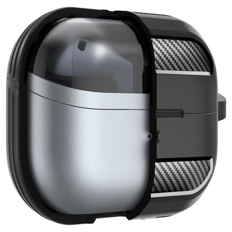Spigen Rugged Armor dėklas, skirtas Samsung Galaxy Buds 3 / 3 FE / 3 Pro (Matinė juoda)