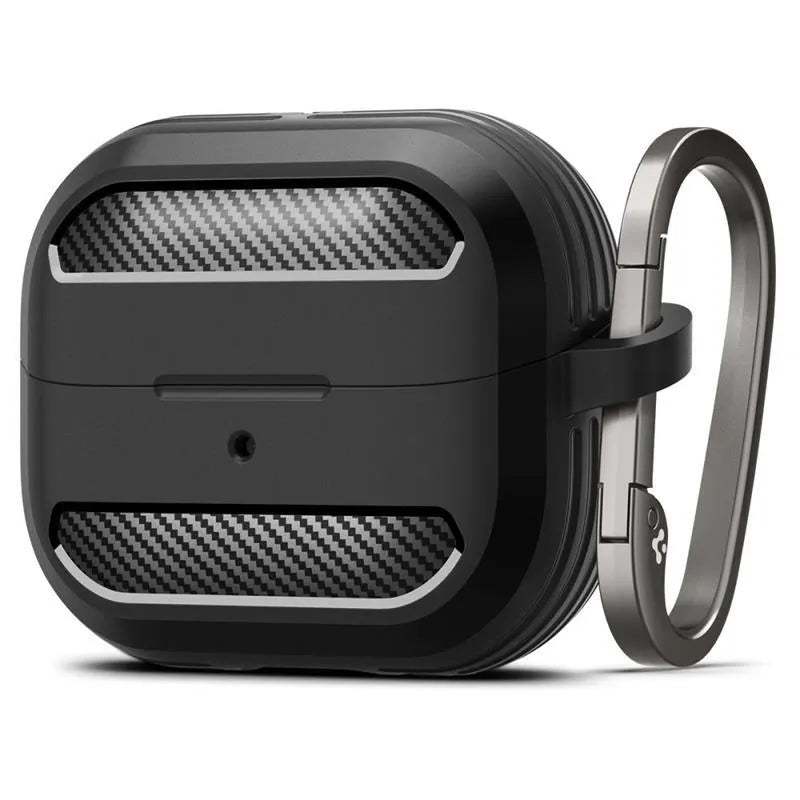 Spigen Rugged Armor dėklas, skirtas Samsung Galaxy Buds 3 / 3 FE / 3 Pro (Matinė juoda)