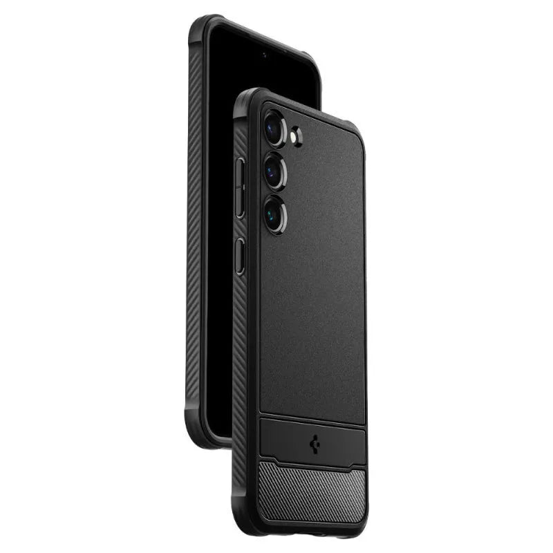 Spigen Rugged Armor – dėklas, skirtas Samsung Galaxy S23 (matinė juoda)