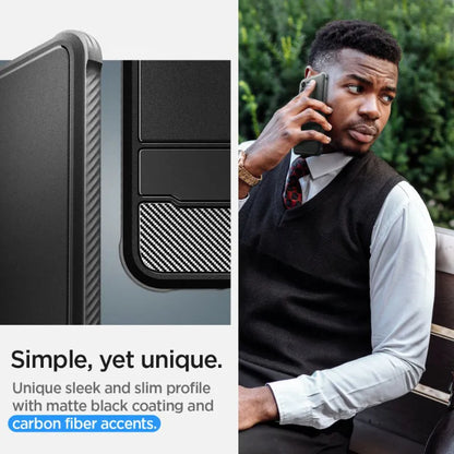 Spigen Rugged Armor – dėklas, skirtas Samsung Galaxy S23 (matinė juoda)