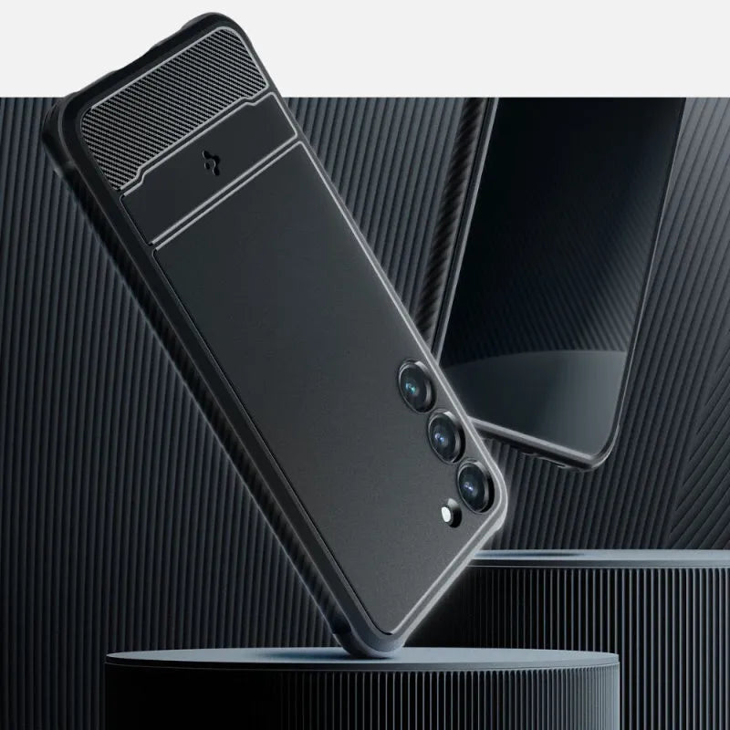 Spigen Rugged Armor – dėklas, skirtas Samsung Galaxy S23 (matinė juoda)