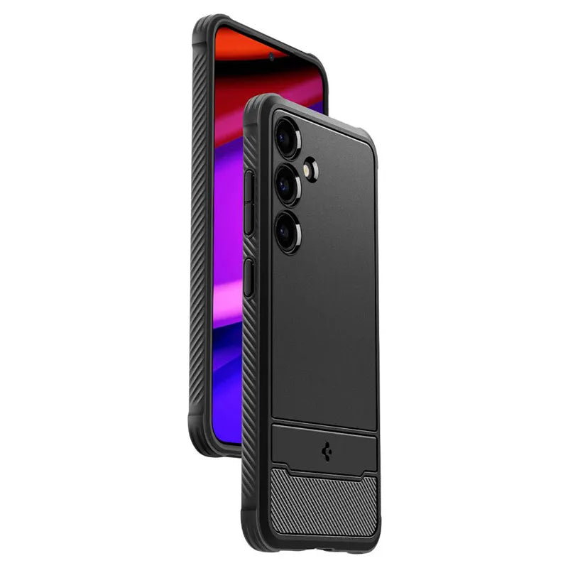 Spigen Rugged Armor – dėklas, skirtas „Samsung Galaxy S24“ (matinė juoda)