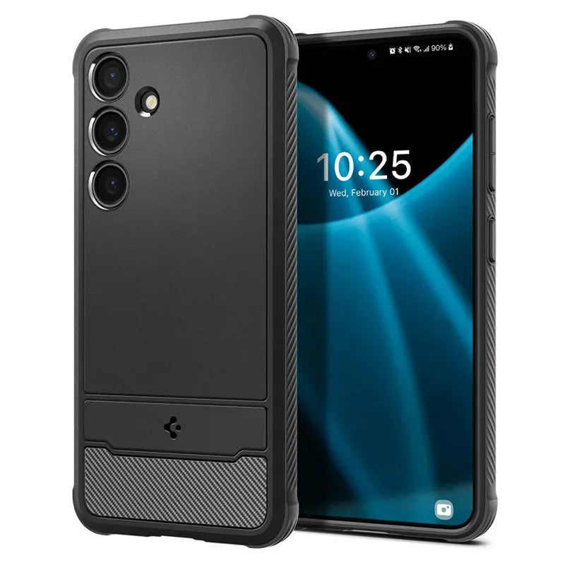 Spigen Rugged Armor – dėklas, skirtas „Samsung Galaxy S24“ (matinė juoda)