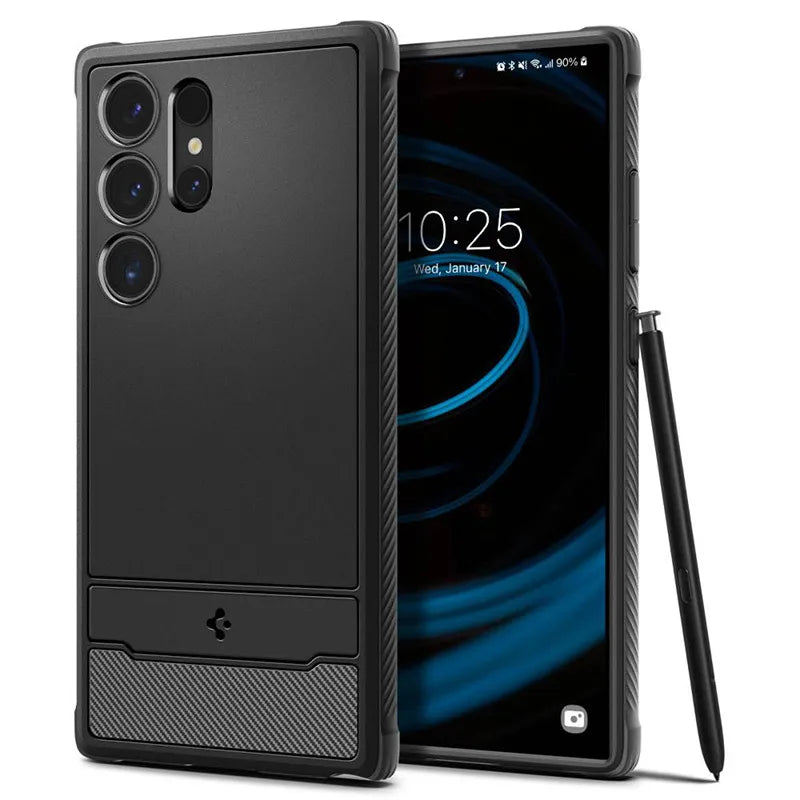 Spigen Rugged Armor - Dėklas skirtas Samsung Galaxy S24 Ultra (Matte Black)