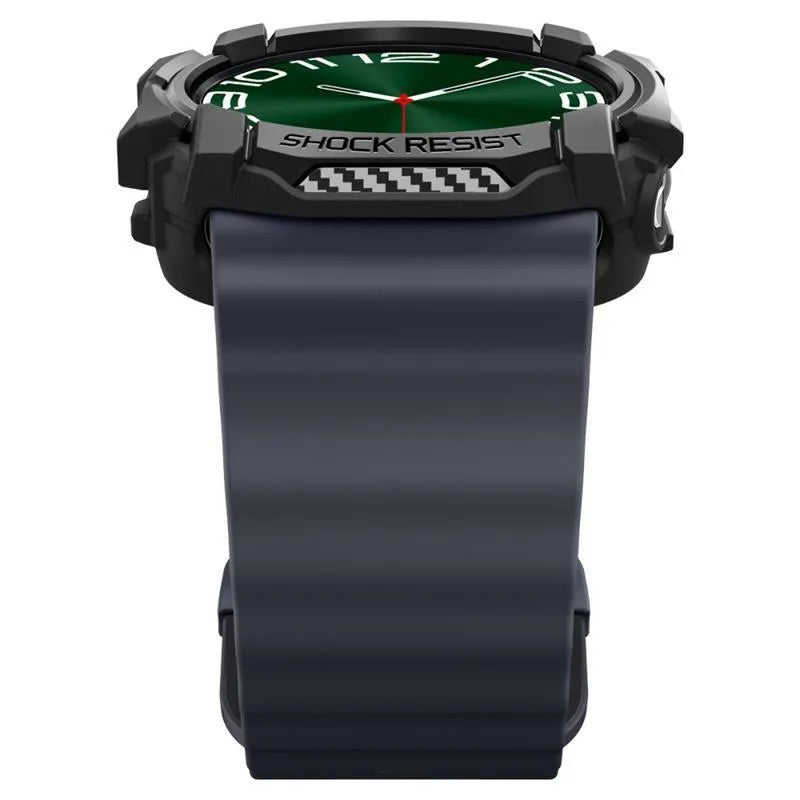 Spigen Rugged Armor – Dėklas, skirtas Samsung Galaxy Watch Ultra 47 mm (2025/2024) (Matinė juoda)