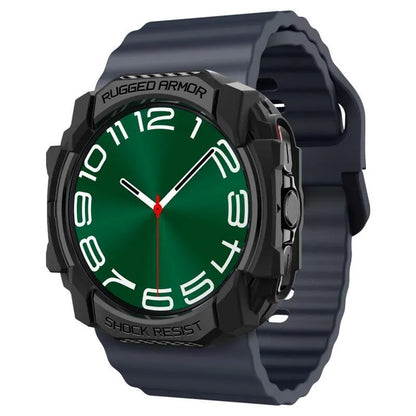 Spigen Rugged Armor – Dėklas, skirtas Samsung Galaxy Watch Ultra 47 mm (2025/2024) (Matinė juoda)