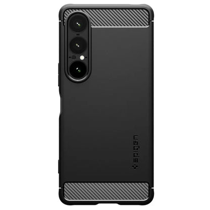 Spigen Rugged Armor - dėklas Sony Xperia 1 VII (matinė juoda)