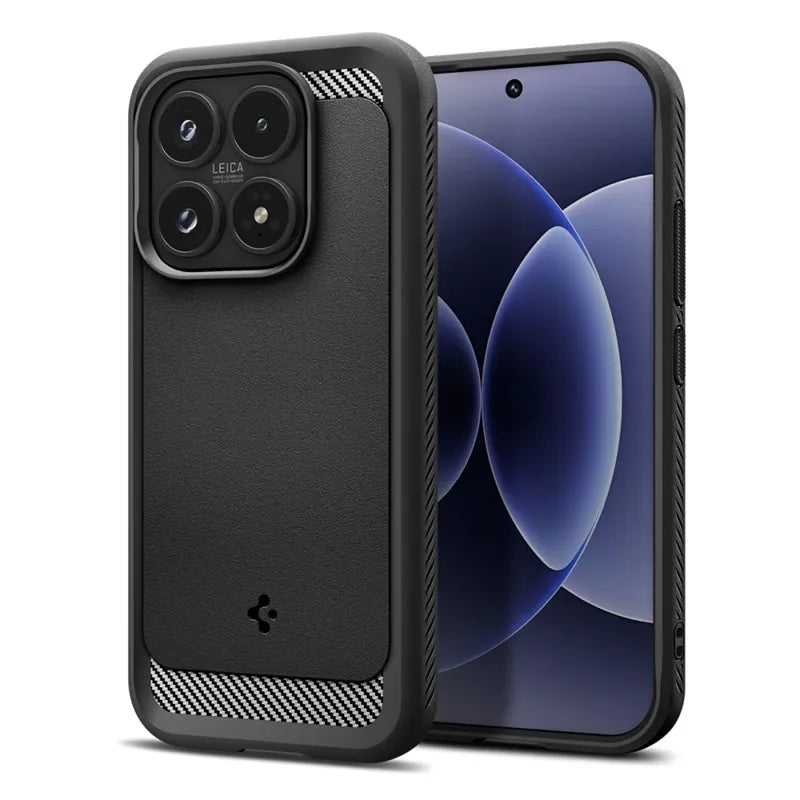 Spigen Rugged Armor - dėklas Xiaomi 17 (Matinis juodas)