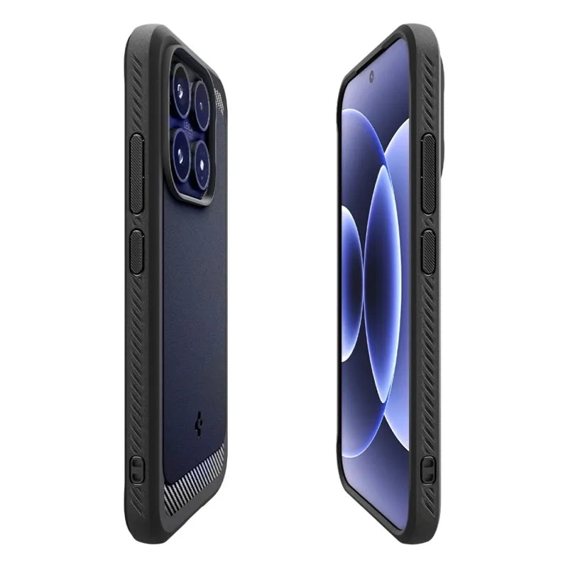 Spigen Rugged Armor - dėklas Xiaomi 17 (Matinis juodas)