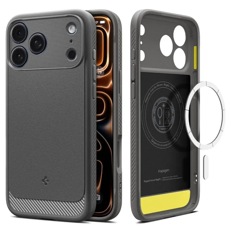 Spigen Rugged Armor Mag MagSafe dėklas iPhone 17 Pro Max (Pilkas)