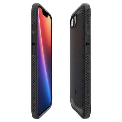 Spigen Rugged Armor Mag MagSafe – dėklas iPhone 17e / 16e (Matinis juodas)