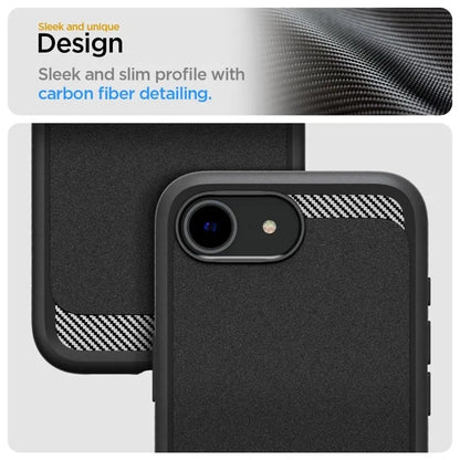 Spigen Rugged Armor Mag MagSafe – dėklas iPhone 17e / 16e (Matinis juodas)