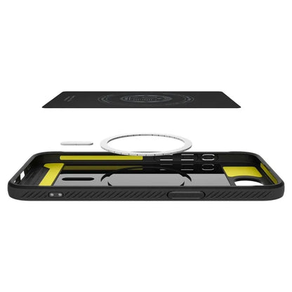 Spigen Rugged Armor Mag MagSafe – dėklas iPhone 17e / 16e (Matinis juodas)