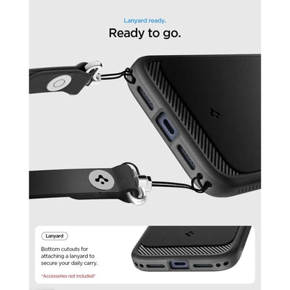 Spigen Rugged Armor Mag MagSafe – dėklas, skirtas iPhone 18 Pro / 17 Pro (matinė juoda)