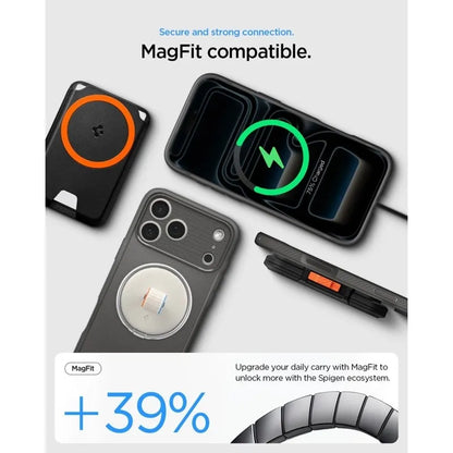 Spigen Rugged Armor Mag MagSafe – dėklas, skirtas iPhone 18 Pro Max / 17 Pro Max (pilkas)