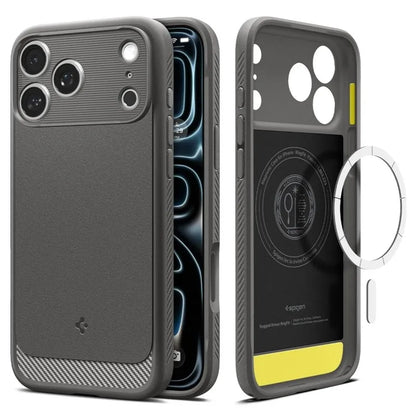 Spigen Rugged Armor Mag MagSafe – dėklas, skirtas iPhone 18 Pro Max / 17 Pro Max (pilkas)