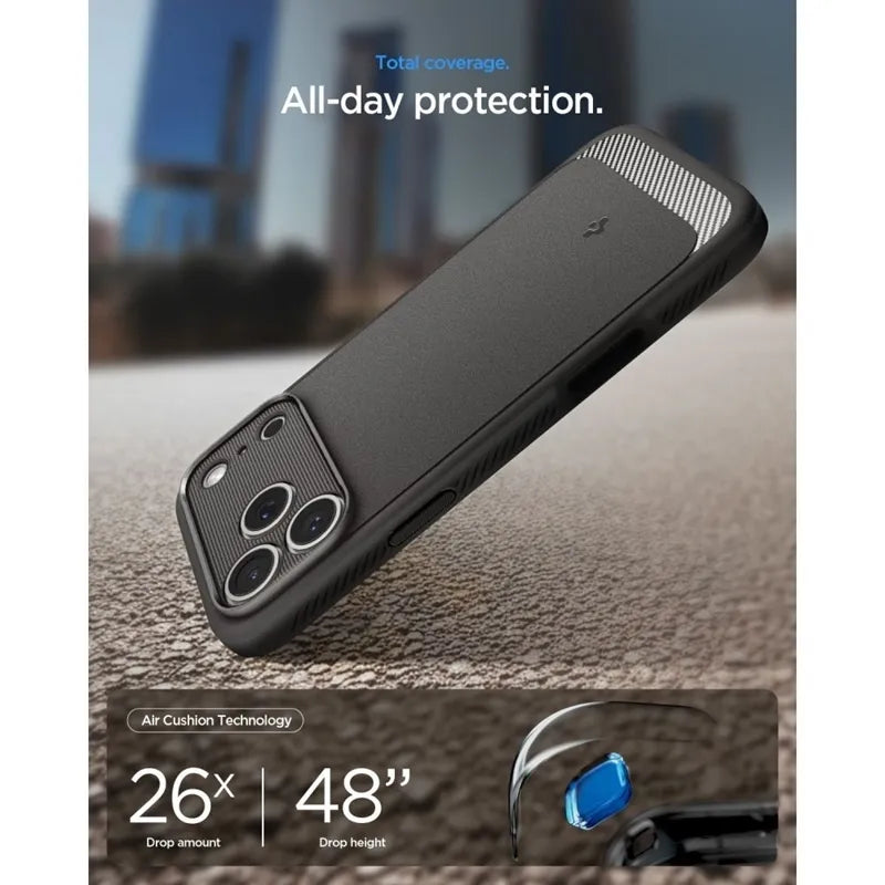Spigen Rugged Armor Mag MagSafe – dėklas, skirtas iPhone 18 Pro Max / 17 Pro Max (pilkas)