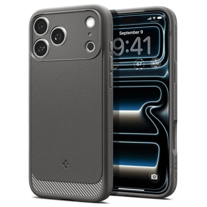 Spigen Rugged Armor Mag MagSafe – dėklas, skirtas iPhone 18 Pro Max / 17 Pro Max (pilkas)