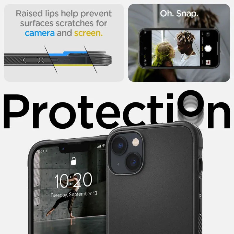 Spigen Rugged Armor Mag MagSafe - iPhone 14 dėklas (juodas)