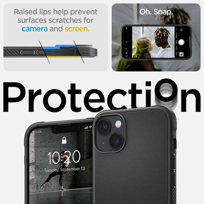 Spigen Rugged Armor Mag MagSafe - iPhone 14 dėklas (juodas)