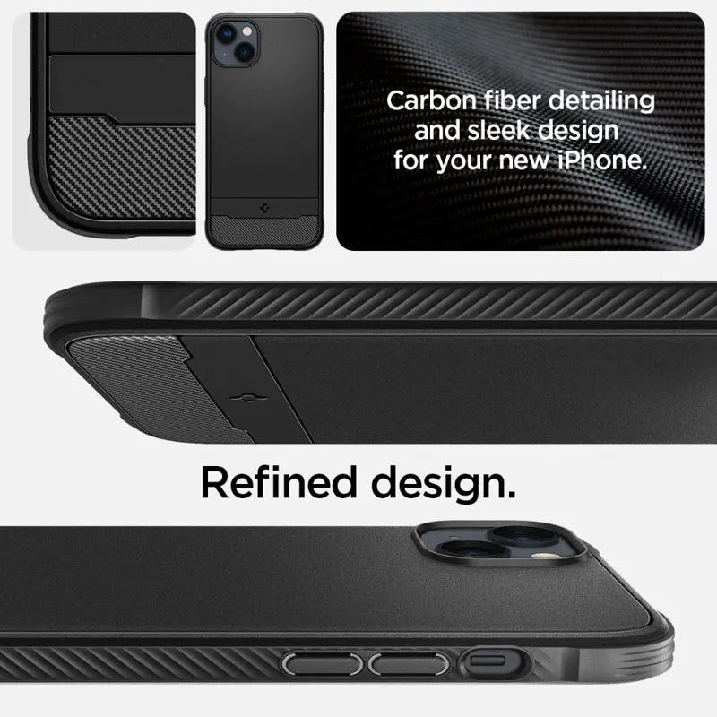 Spigen Rugged Armor Mag MagSafe - iPhone 14 dėklas (juodas)