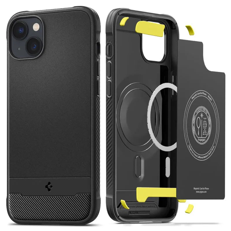 Spigen Rugged Armor Mag MagSafe - iPhone 14 dėklas (juodas)