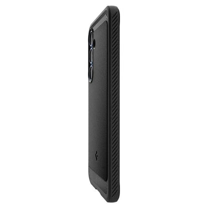 Spigen Rugged Armor Mag MagSafe – „Samsung Galaxy S25“ dėklas (matinė juoda)