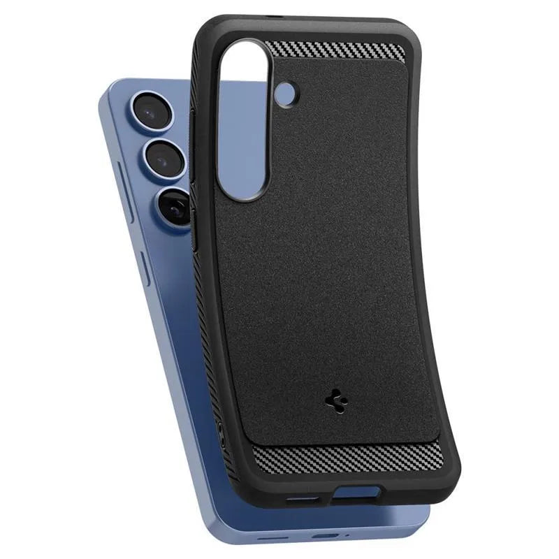 Spigen Rugged Armor Mag MagSafe – „Samsung Galaxy S25“ dėklas (matinė juoda)