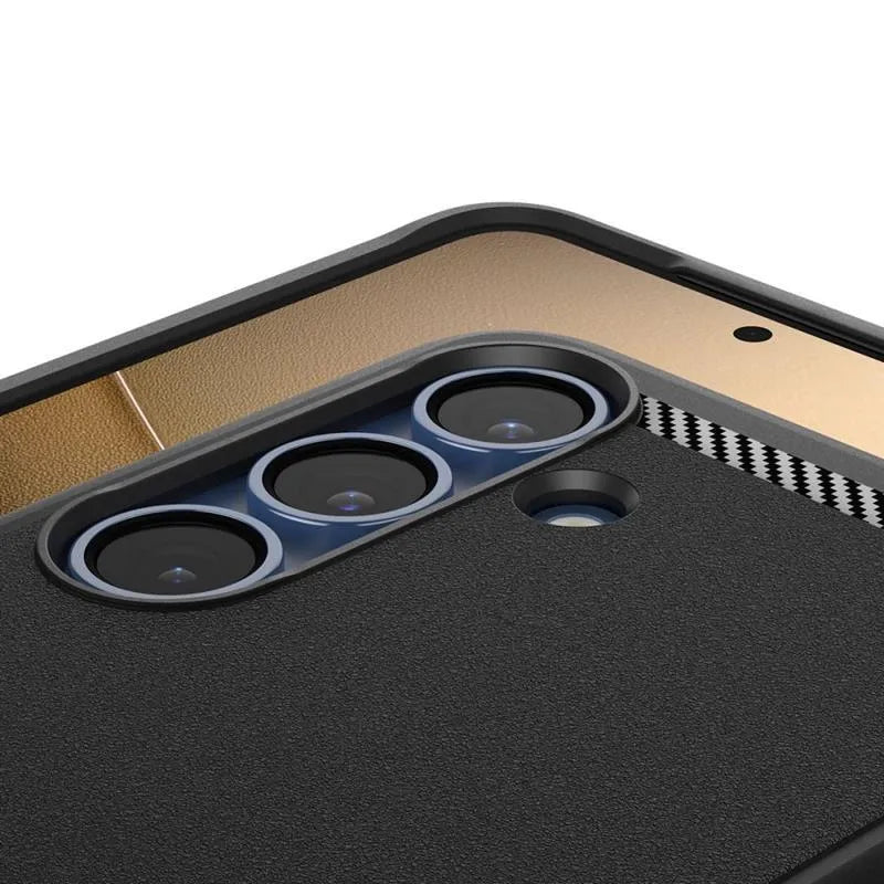 Spigen Rugged Armor Mag MagSafe – „Samsung Galaxy S25“ dėklas (matinė juoda)