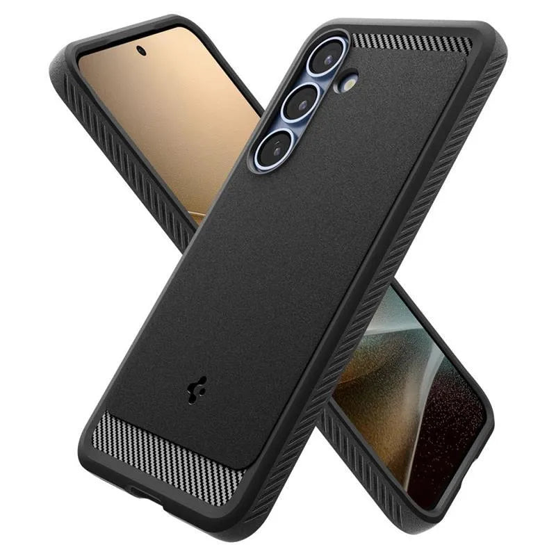 Spigen Rugged Armor Mag MagSafe – „Samsung Galaxy S25“ dėklas (matinė juoda)