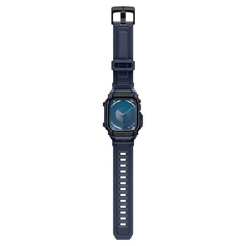 Spigen Rugged Armor Pro - Apyrankė su dėklu, skirta Apple Watch 10 46 mm (tamsiai mėlyna)