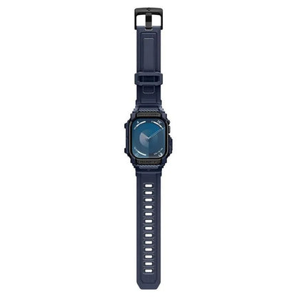 Spigen Rugged Armor Pro - Apyrankė su dėklu, skirta Apple Watch 10 46 mm (tamsiai mėlyna)
