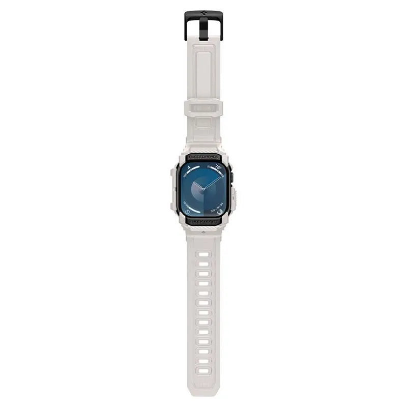 Spigen Rugged Armor Pro - dirželis su dėklu, skirtas Apple Watch 10 46 mm (smėlio spalvos)