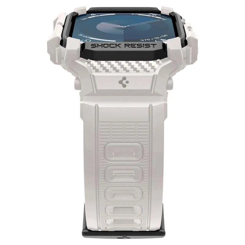Spigen Rugged Armor Pro - dirželis su dėklu, skirtas Apple Watch 10 46 mm (smėlio spalvos)