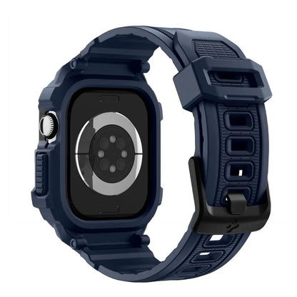 Spigen Rugged Armor Pro V2 – Apyrankė su dėklu, skirta Apple Watch 10/11 42mm (Tamsiai mėlyna)