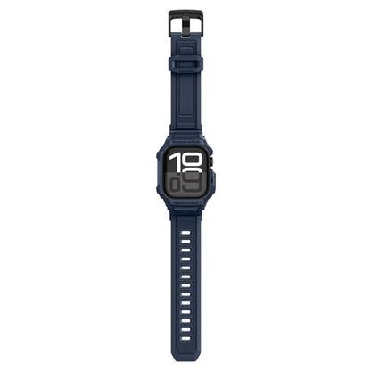 Spigen Rugged Armor Pro V2 – Apyrankė su dėklu, skirta Apple Watch 10/11 42mm (Tamsiai mėlyna)