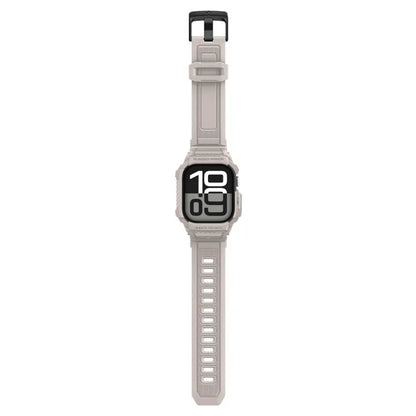 Spigen Rugged Armor Pro V2 – Dirželis su dėklu Apple Watch 10/11 42mm (Smėlio spalvos)