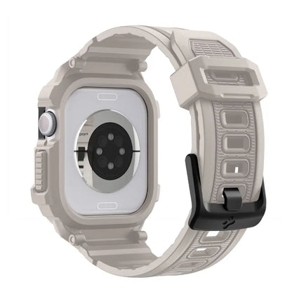 Spigen Rugged Armor Pro V2 – Dirželis su dėklu Apple Watch 10/11 42mm (Smėlio spalvos)