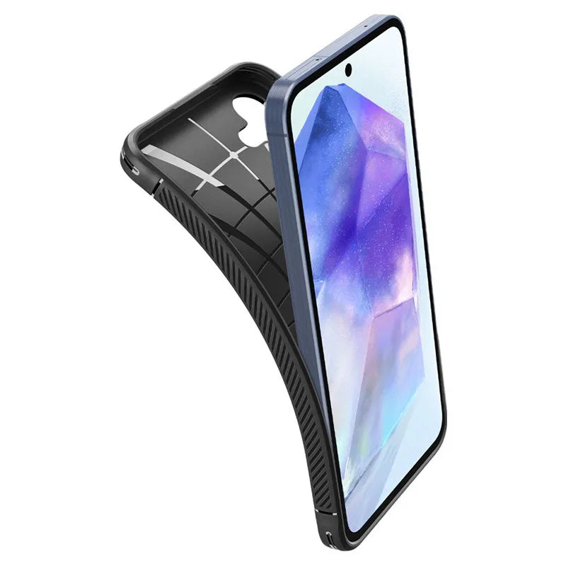"Spigen Rugged Armor" - "Samsung Galaxy A55 5G" dėklas (matinės juodos spalvos)