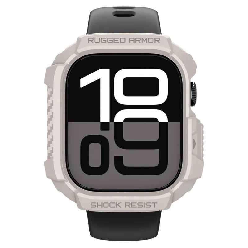 Spigen Rugged Armor V2 – dėklas Apple Watch 10/11 42 mm (dykumos smėlio)